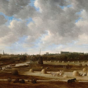 Jan van Goyen's Gezicht op Den Haag in het Haagse stadhuis at Haags Historisch Museum, Den Haag
