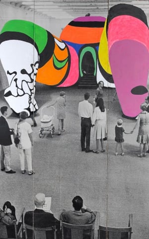 Niki de Saint Phalle, Jean Tinguely, Pontus Hulten at Centre Pompidou, Paris