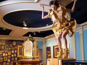Gouden muzikale couturejurk vanaf juni te zien at Museum Speelklok, Utrecht