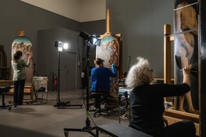 Restauratie Lam Gods at Museum voor Schone Kunsten, Gent